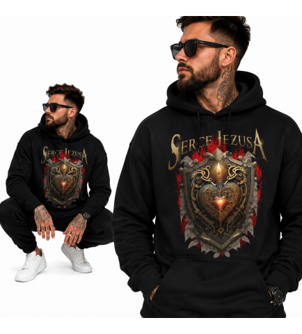 Bluza Chrześcijańska z kapturem Serce Jezusa